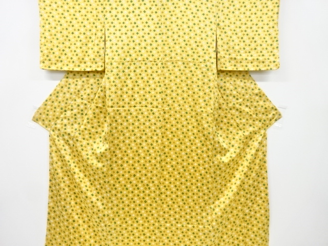 JAPANESE KIMONO / VINTAGE KOMON KIMONO / SILK / SHIBORI / RHOMBUS